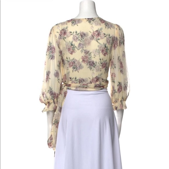 Gorgeous Romantic LoveShackFancy Silk Wrap Blouse Feminine, soft, & lightweight! - Picture 4 of 5
